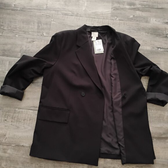 H&M Women's Black Blazer Size L NWT - Picture 4 of 6